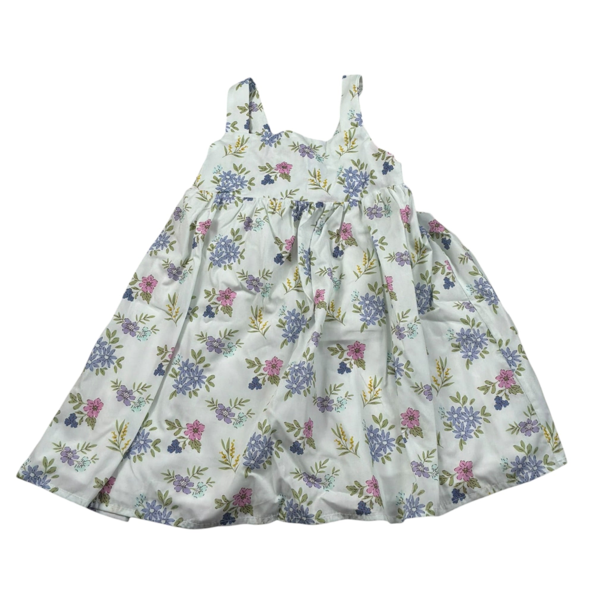 M+E' Abito Giromanica tinta unita Fantasia Floreale Bianco per Bambina UE1730J BIANCO M+E' 