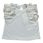 M+E' T-Shirt Girocollo tinta unita con Rouches Bianco per Neonata UE1735 BIANCO M+E' 