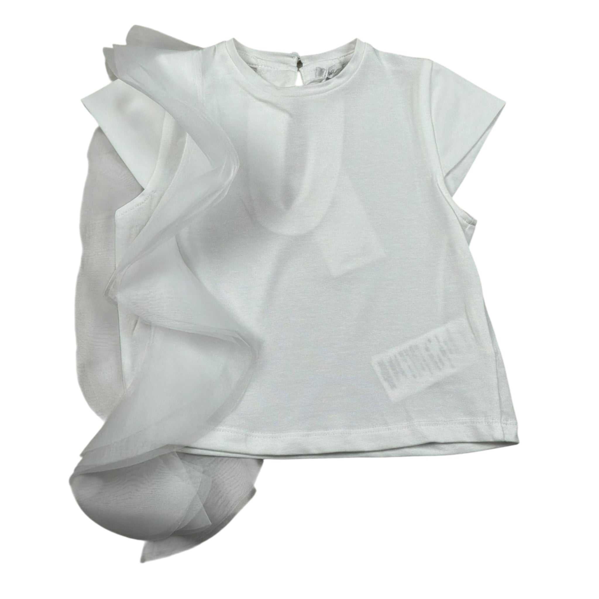 M+E' T-Shirt Girocollo tinta unita con Tulle Bianco per Neonata UE1768NX BIANCO M+E' 