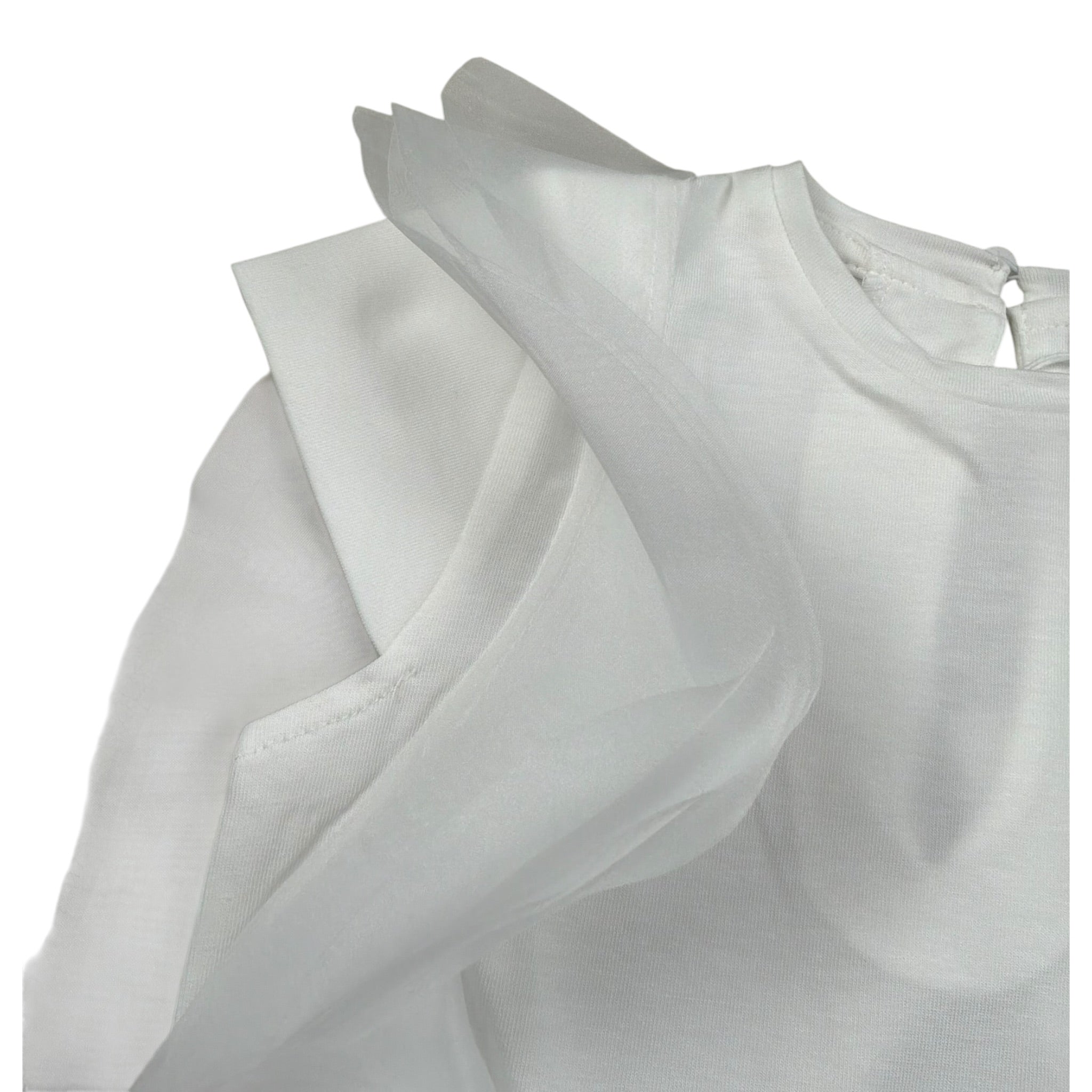 M+E' T-Shirt Girocollo tinta unita con Tulle Bianco per Neonata UE1768NX BIANCO M+E' 