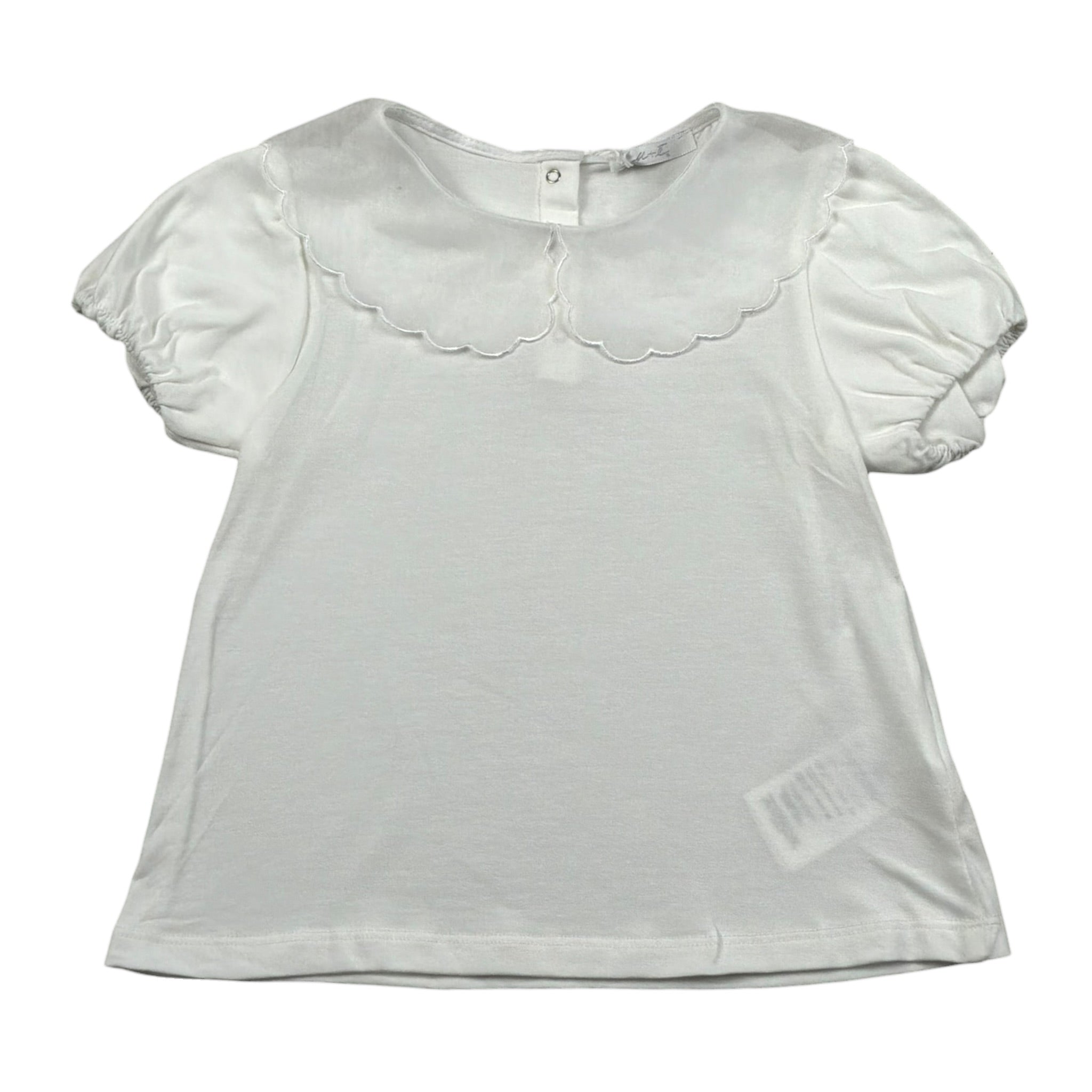 M+E' T-Shirt tinta unita con Colletto Bianco per Bambina UE1773XX BIANCO M+E' 
