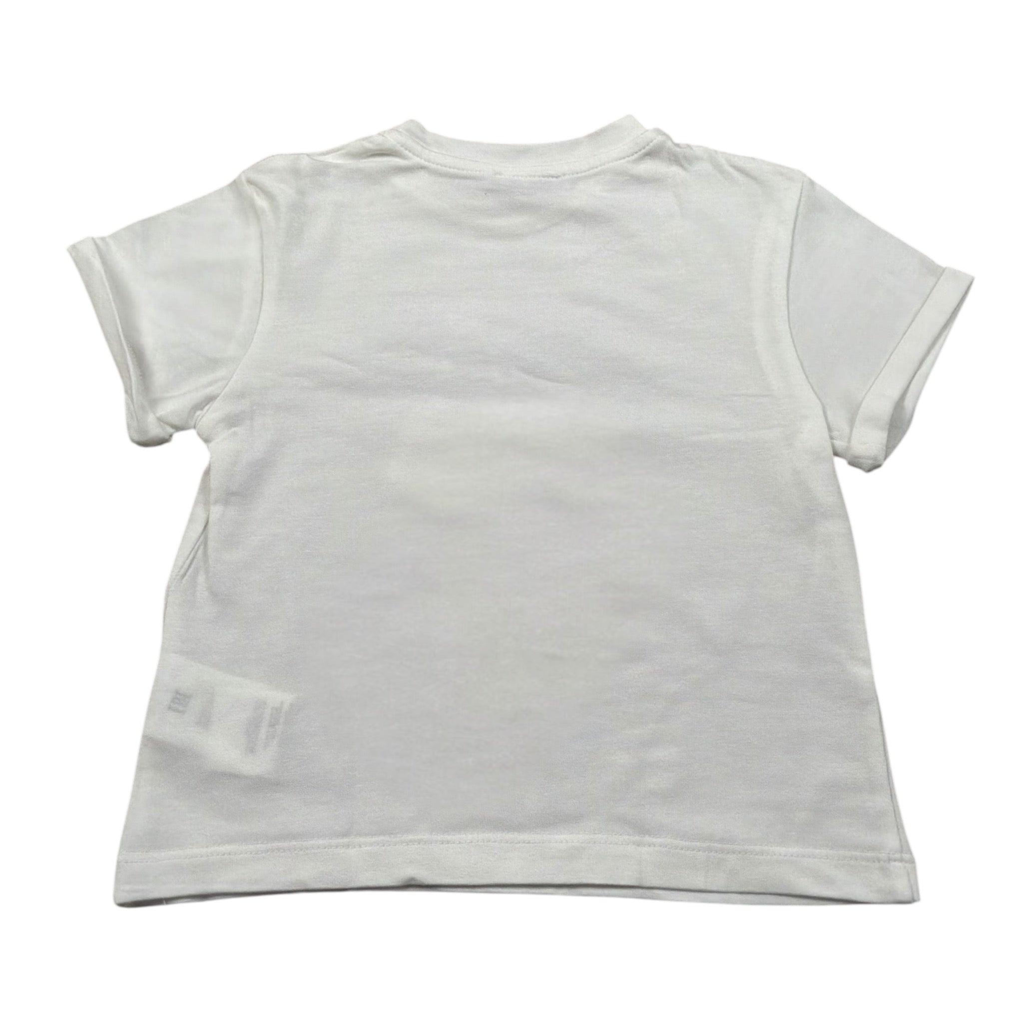 M+E' T-Shirt Girocollo tinta unita con Brillantini Bianco per Bambina UE1817X BIANCO M+E' 