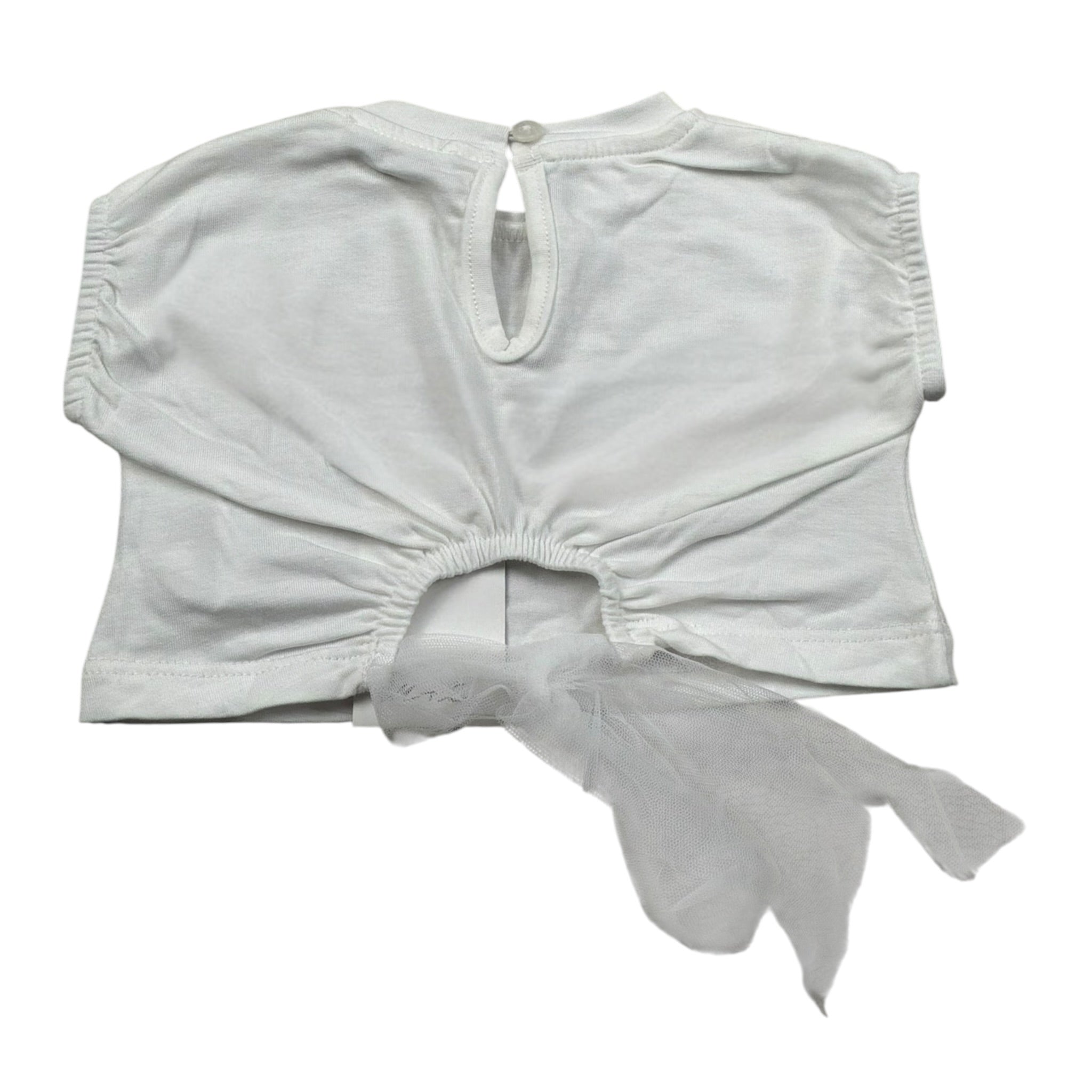 M+E' T-Shirt Girocollo tinta unita con Brillantini Bianco per Neonata UE1821 BIANCO M+E' 