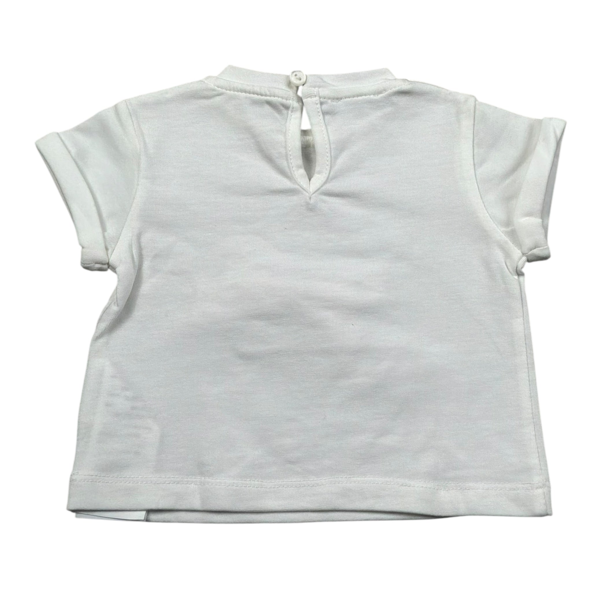 M+E' T-Shirt Girocollo tinta unita con Stampa Panna per Bambina UE1857J PANNA M+E' 