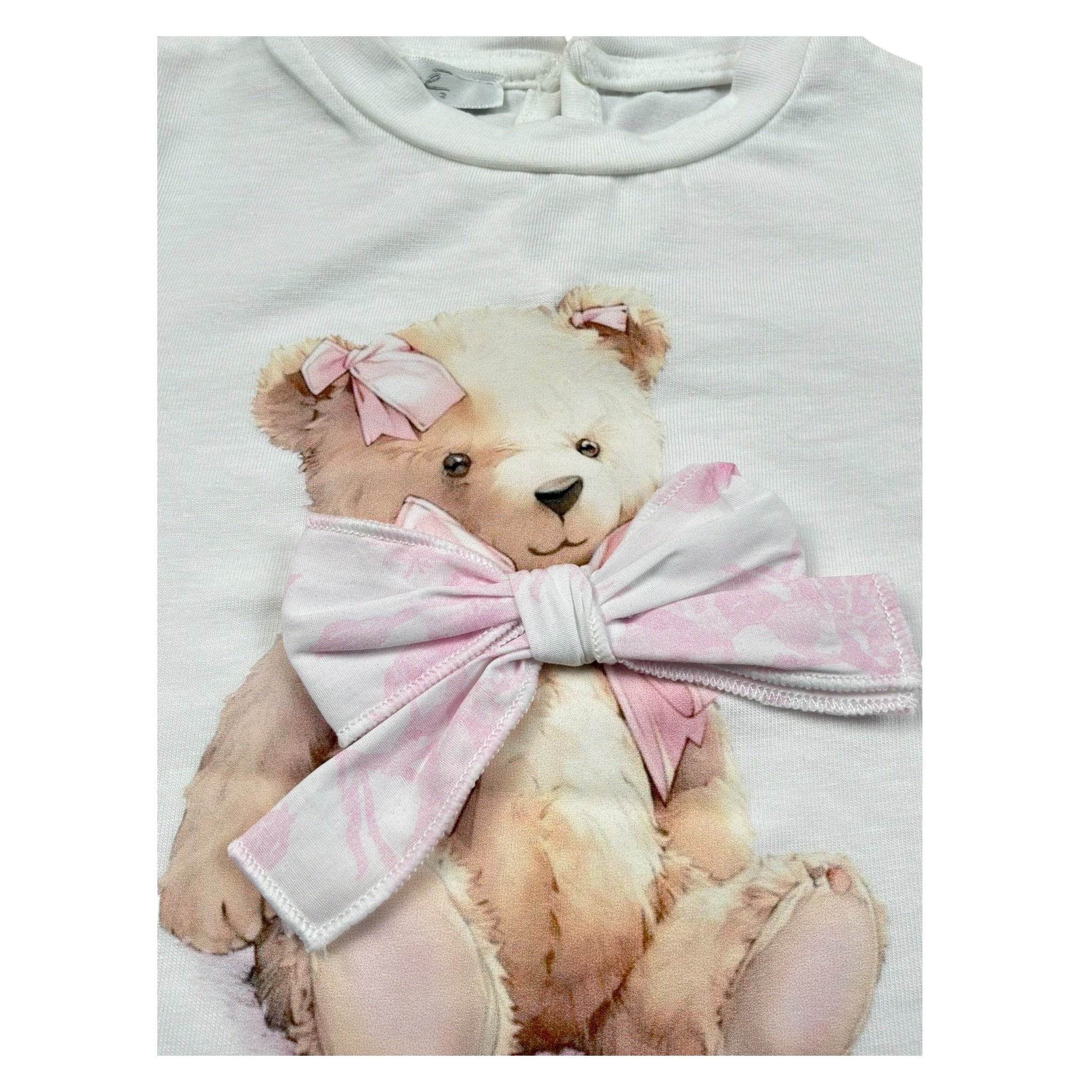 M+E' T-Shirt Girocollo tinta unita con Stampa Panna per Neonata UE1857 PANNA M+E' 