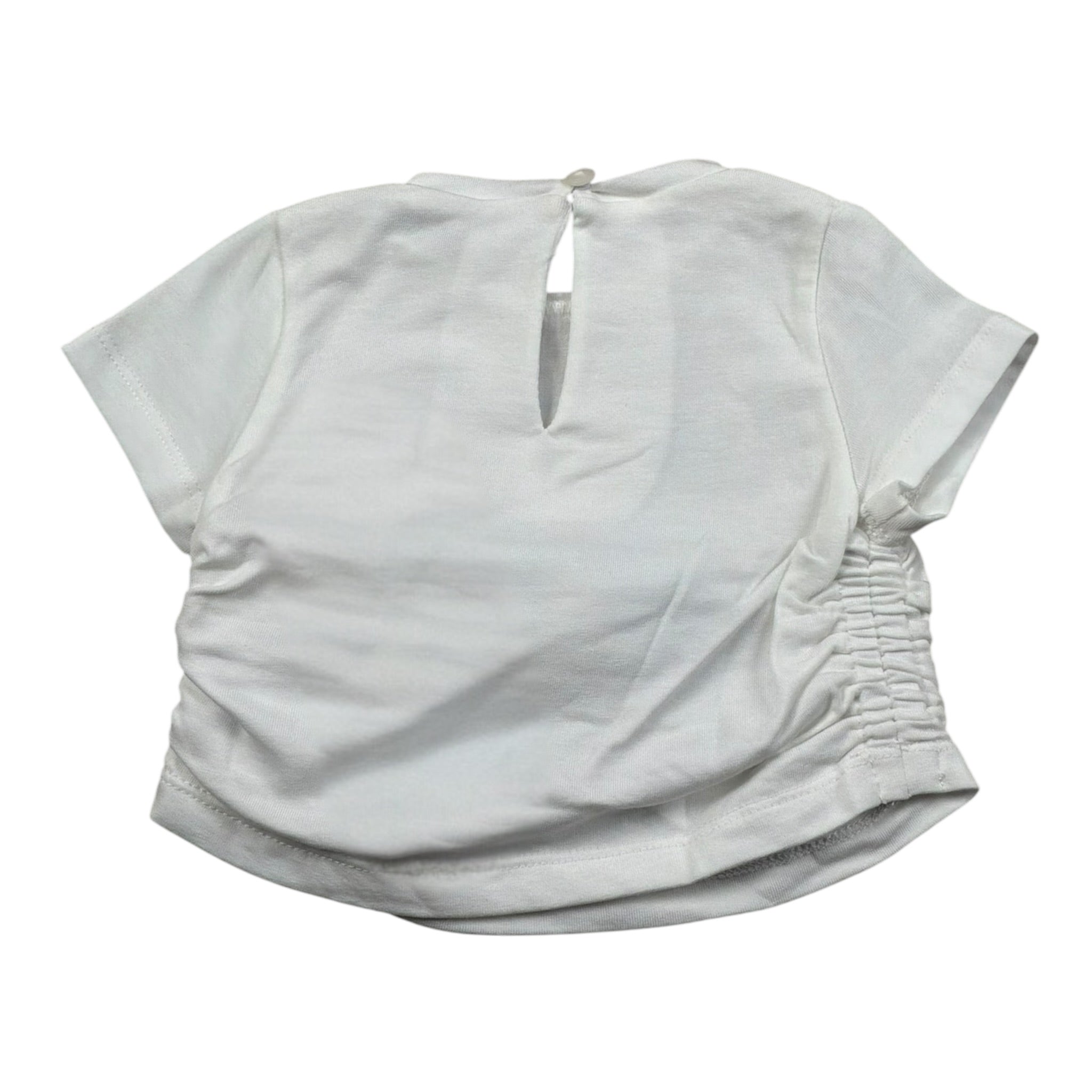 M+E' T-Shirt Girocollo tinta unita con Stampa Panna per Bambina UE1858X PANNA M+E' 