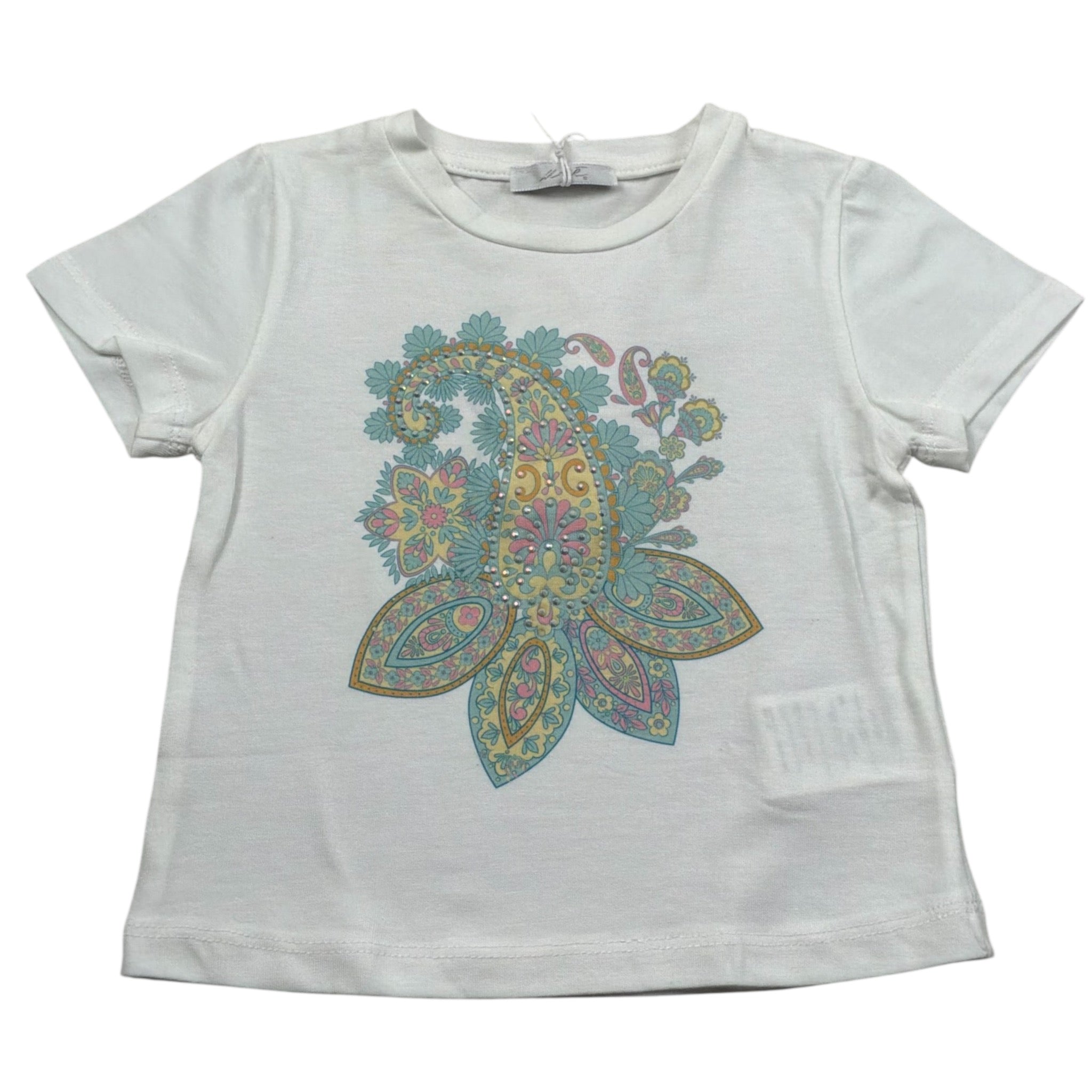 M+E' T-Shirt Girocollo tinta unita con Stampa Bianco per Neonata UE1862X BIANCO M+E' 