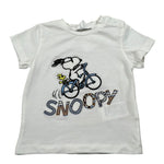 M+E' T-Shirt Girocoll tinta unita con Ricami Bianco per Neonato UEM0285 BIANCO M+E' 