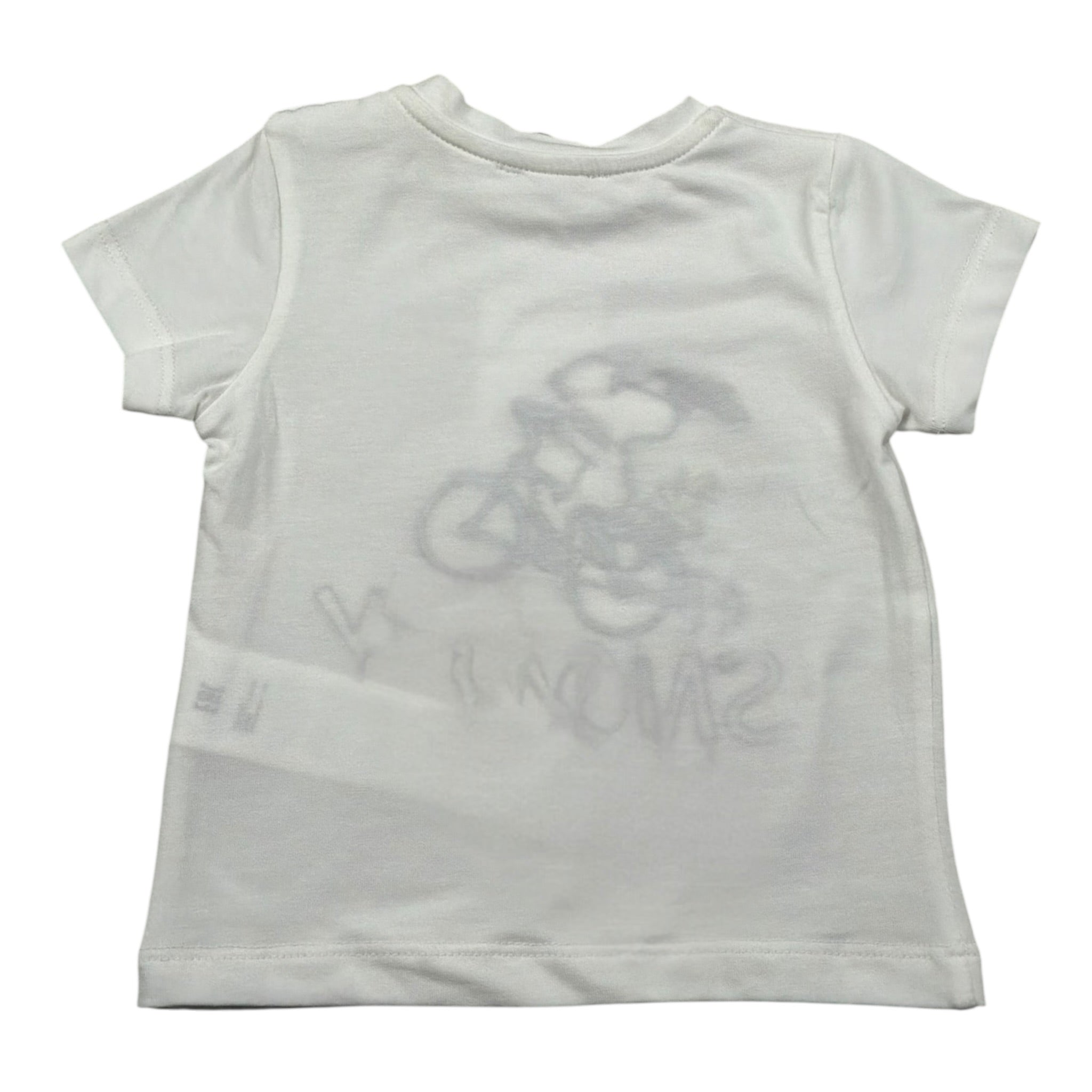 M+E' T-Shirt Girocoll tinta unita con Ricami Bianco per Neonato UEM0285 BIANCO M+E' 