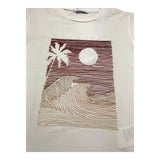 M+E' T-Shirt Girocollo Tinta Unita con Stampa In Contrasto per Bambino UEM0483J PANNA M+E' 