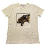 M+E' T-Shirt Girocollo Tinta Unita con Stampa per Neonato UEM0517N PANNA M+E' 