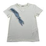 M+E' T-Shirt tinta unita con Foulard Panna per Bambino UEM0528 PANNA M+E' 