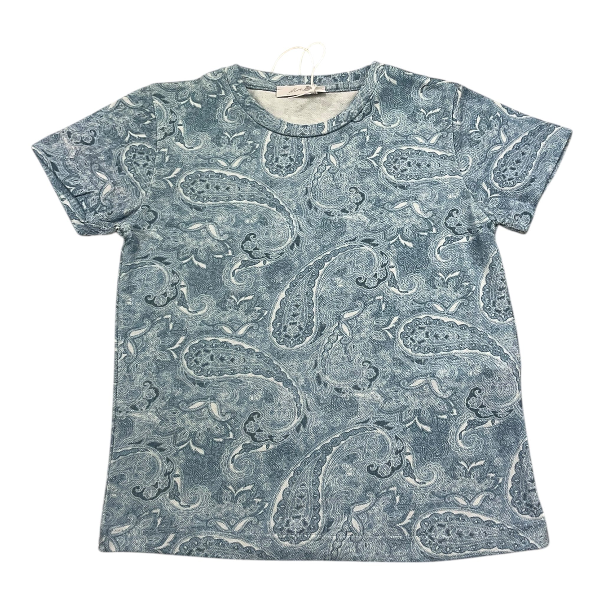 M+E' T-Shirt Girocollo Tinta Unita con Stampe per Neonato UEM0561N AZZURRO M+E' 