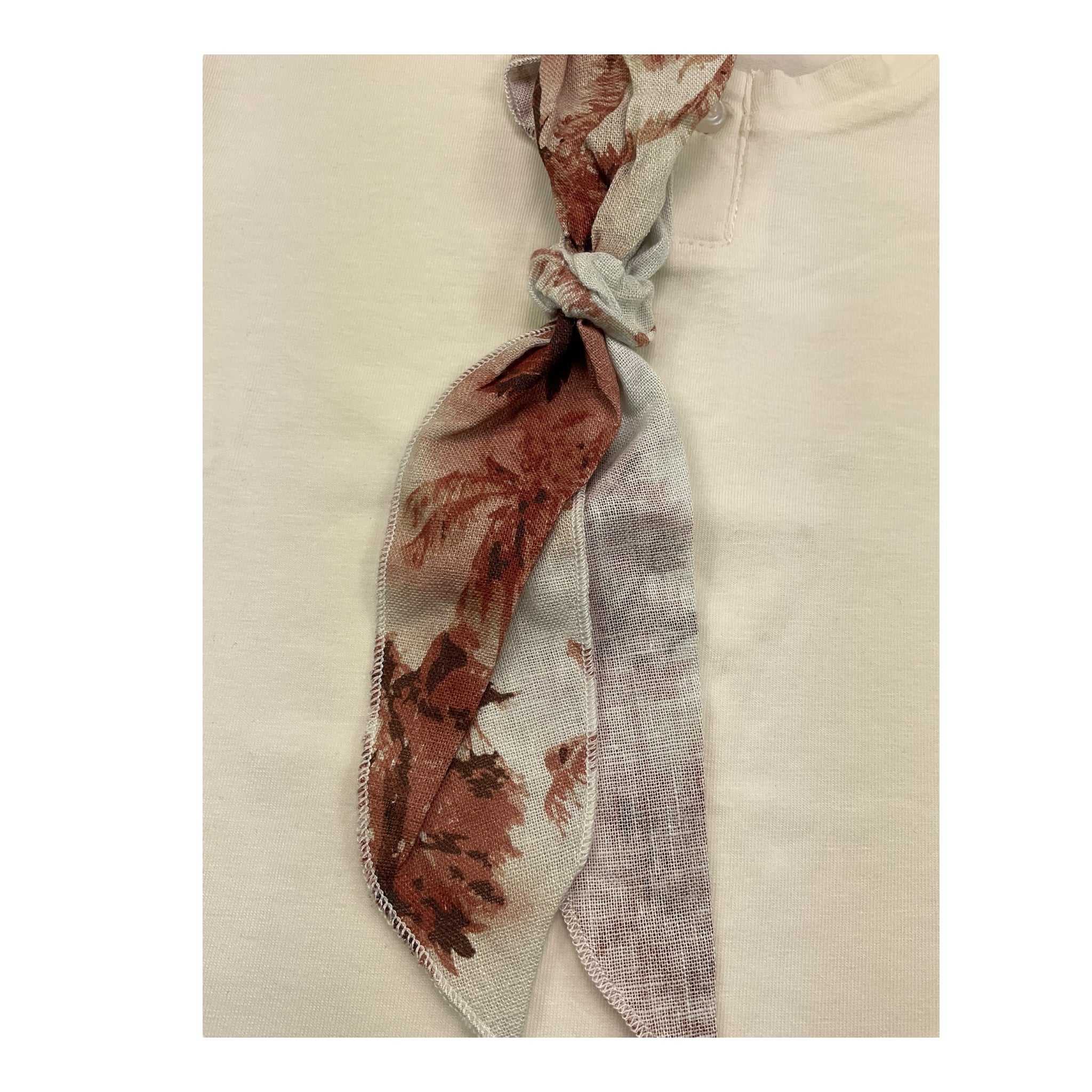 M+E' T-Shirt Girocollo Tinta Unita con Foulard per Neonato UEM0584 PANNA M+E' 