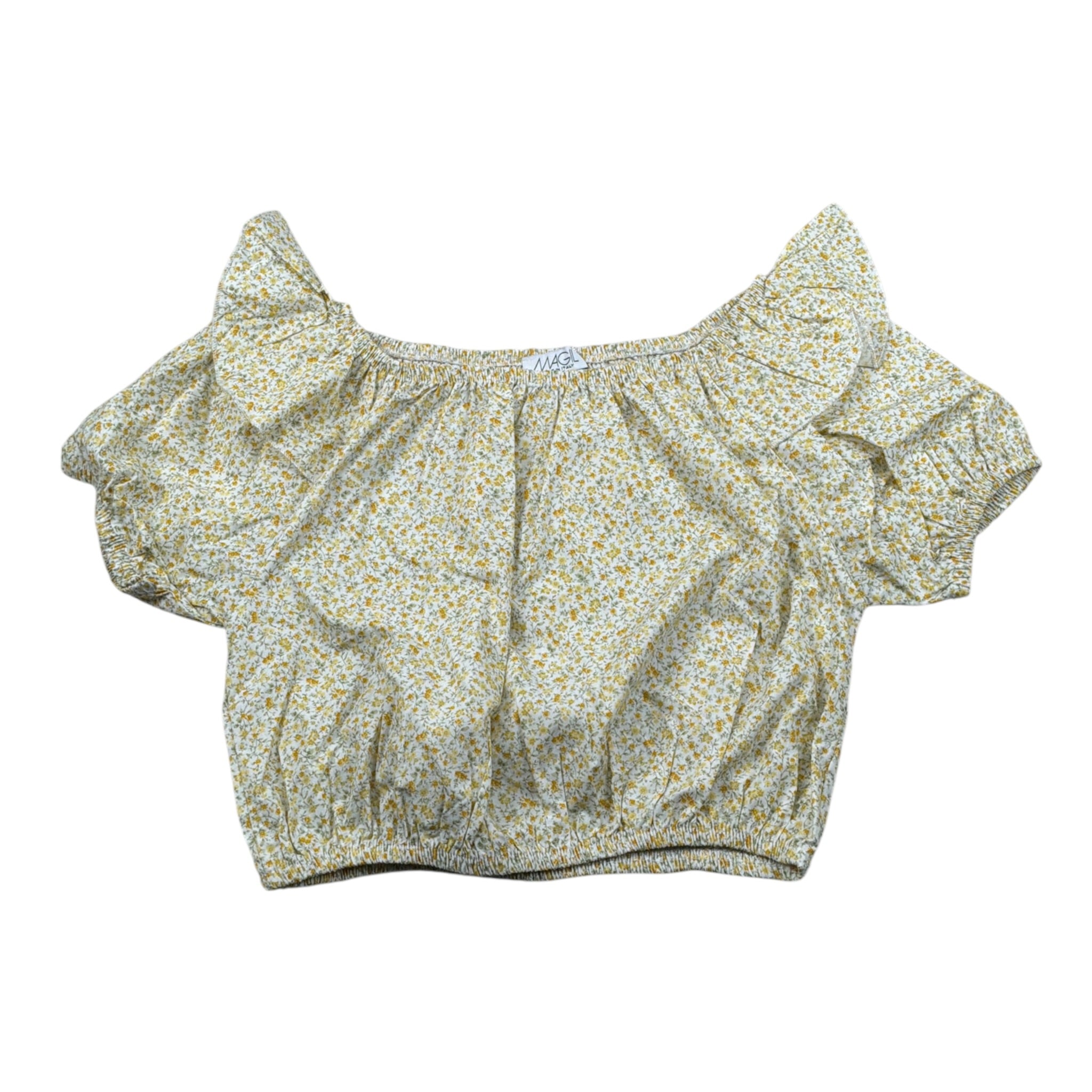 Magil Top Mezza Maica tinta unita Fantasia Floreale Bianco per Bambina FN21080 BIANCO MAGIL 