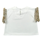 Magil T-Shirt Tinta Unita con Frange per Neonata FN26165 BIANCO MAGIL 