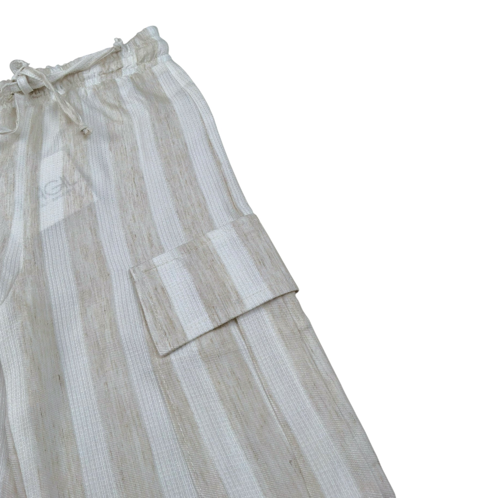 Magil Pantalone Bicolore Fantasia A Righe per Bambina HM25001 BIANCO/BEIGE MAGIL 