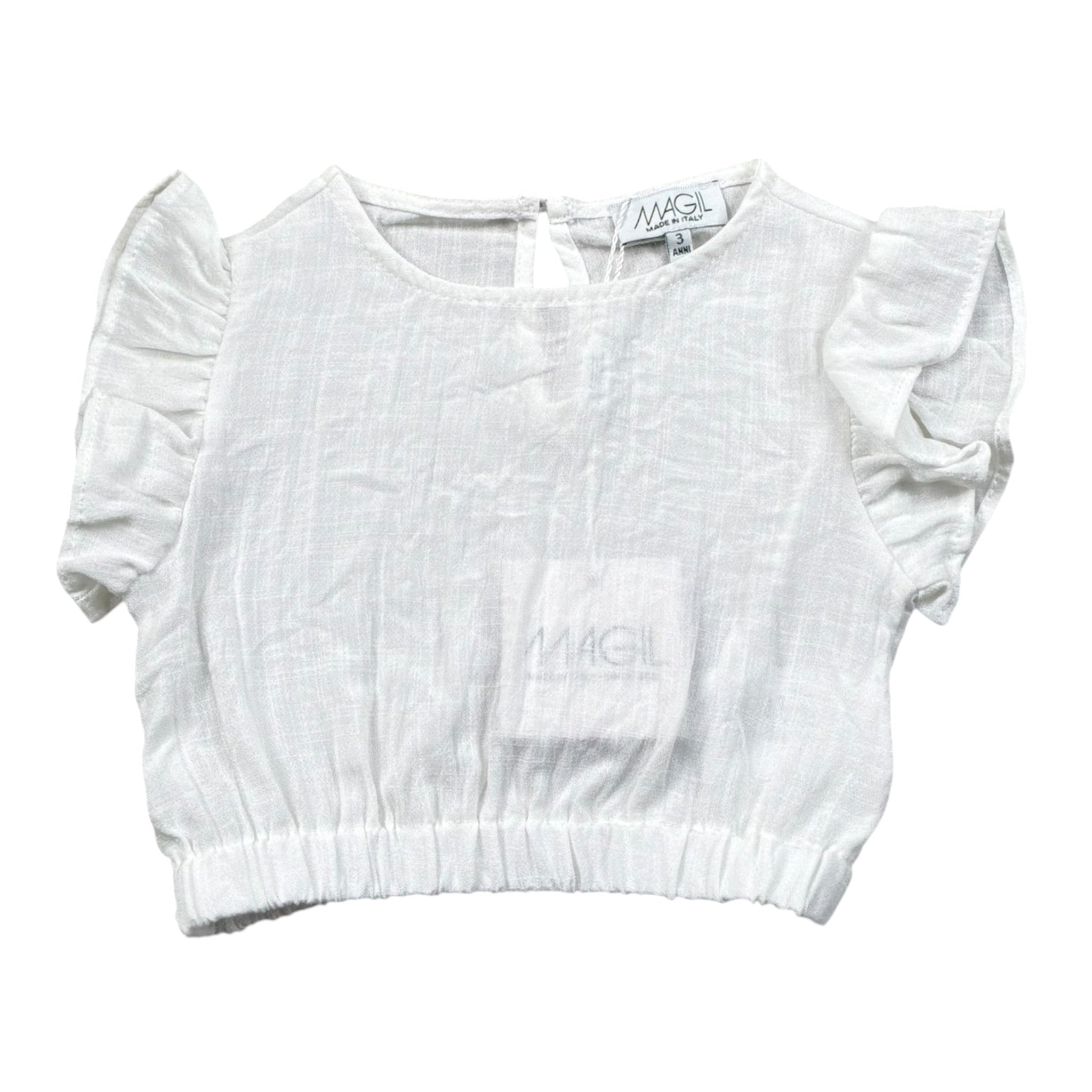 Magil Top Girocollo Tinta Unita per Neonata HN21000N BIANCO MAGIL 