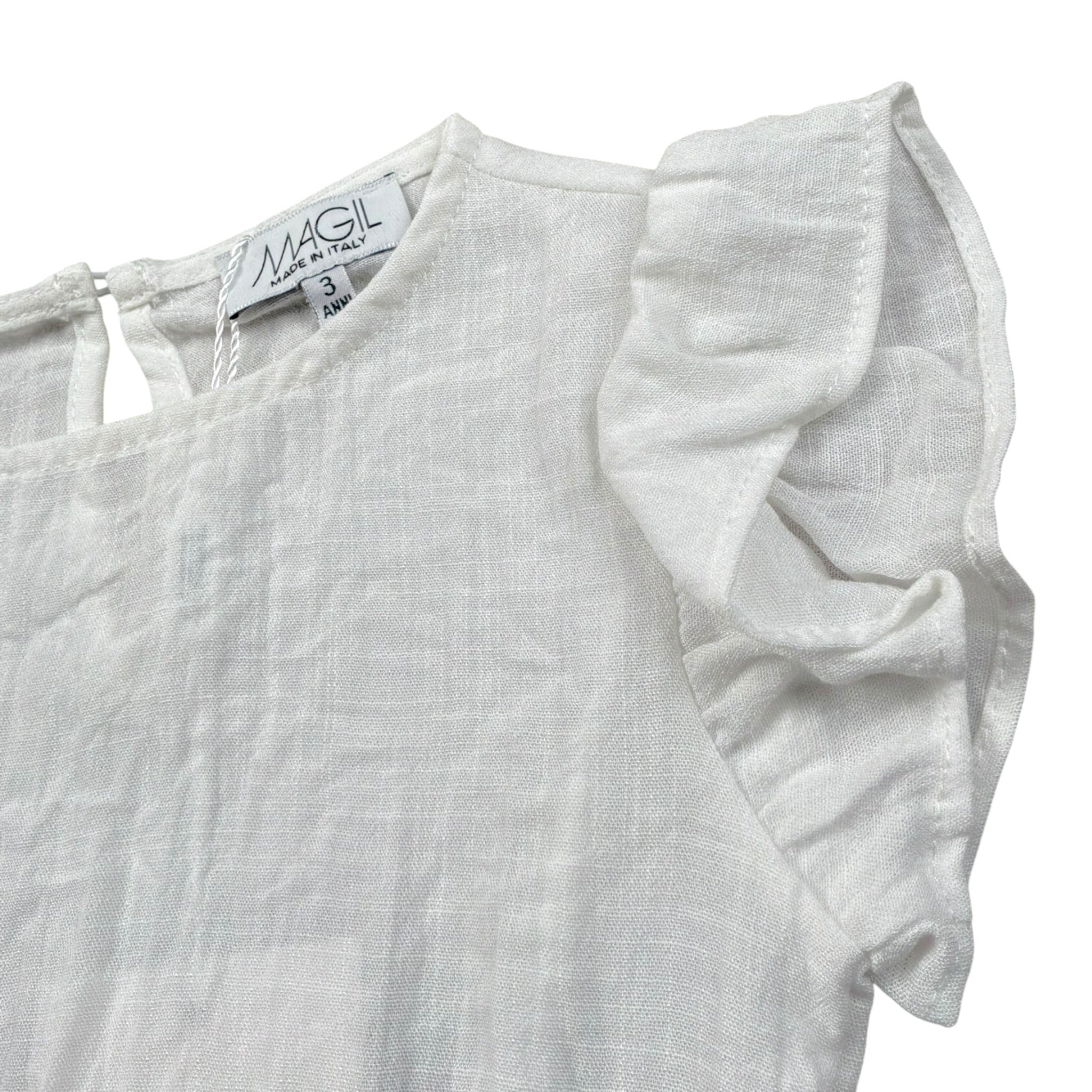 Magil Top Girocollo Tinta Unita per Neonata HN21000N BIANCO MAGIL 