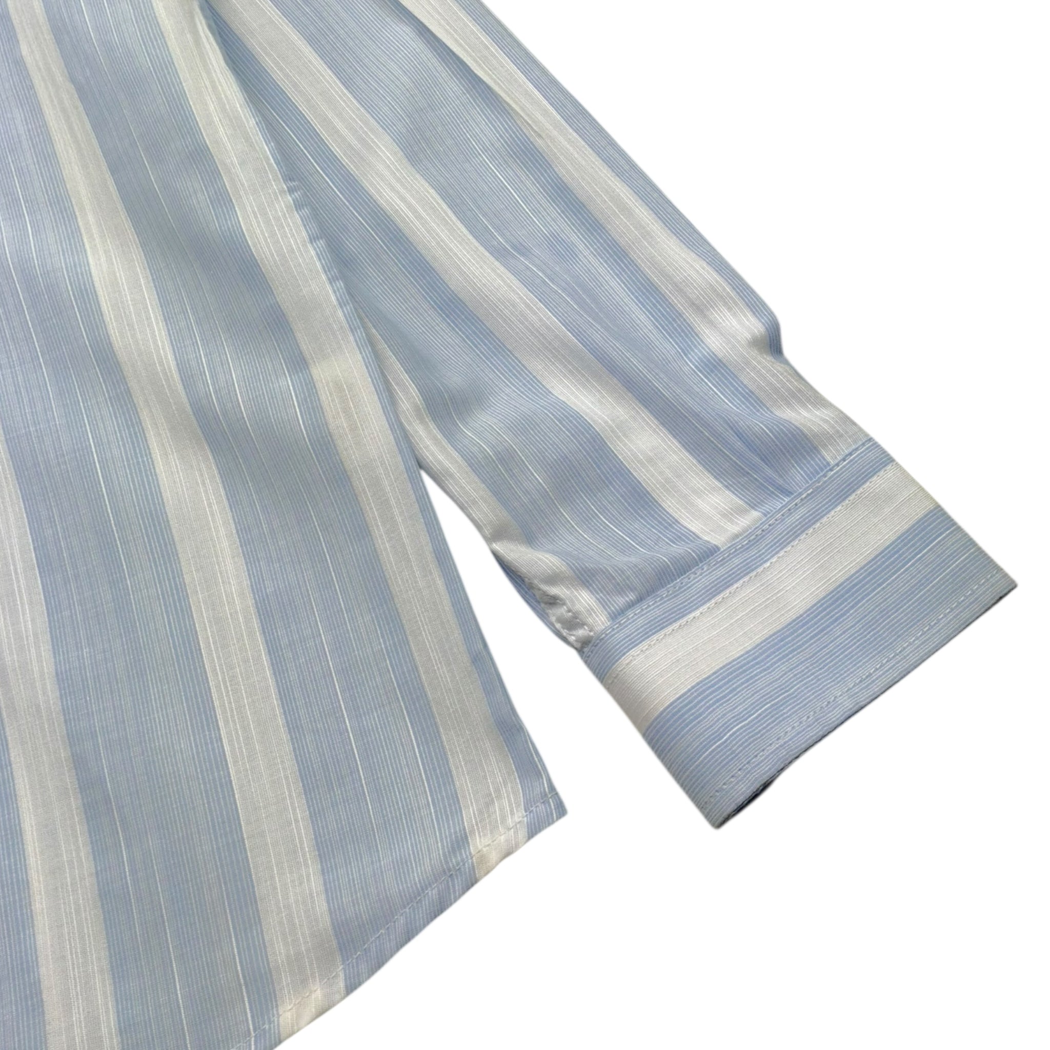Mai'S Kids Camicia Tinta Unita con Fantasia A Righe per Bambino CAMICIAC BIANCO/AZZURRO MAI'S KIDS 
