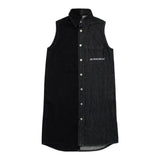 Maison Margiela Abito In Denim Tinta Unita per Bambina M60755 NERO MAISON MARGIELA 
