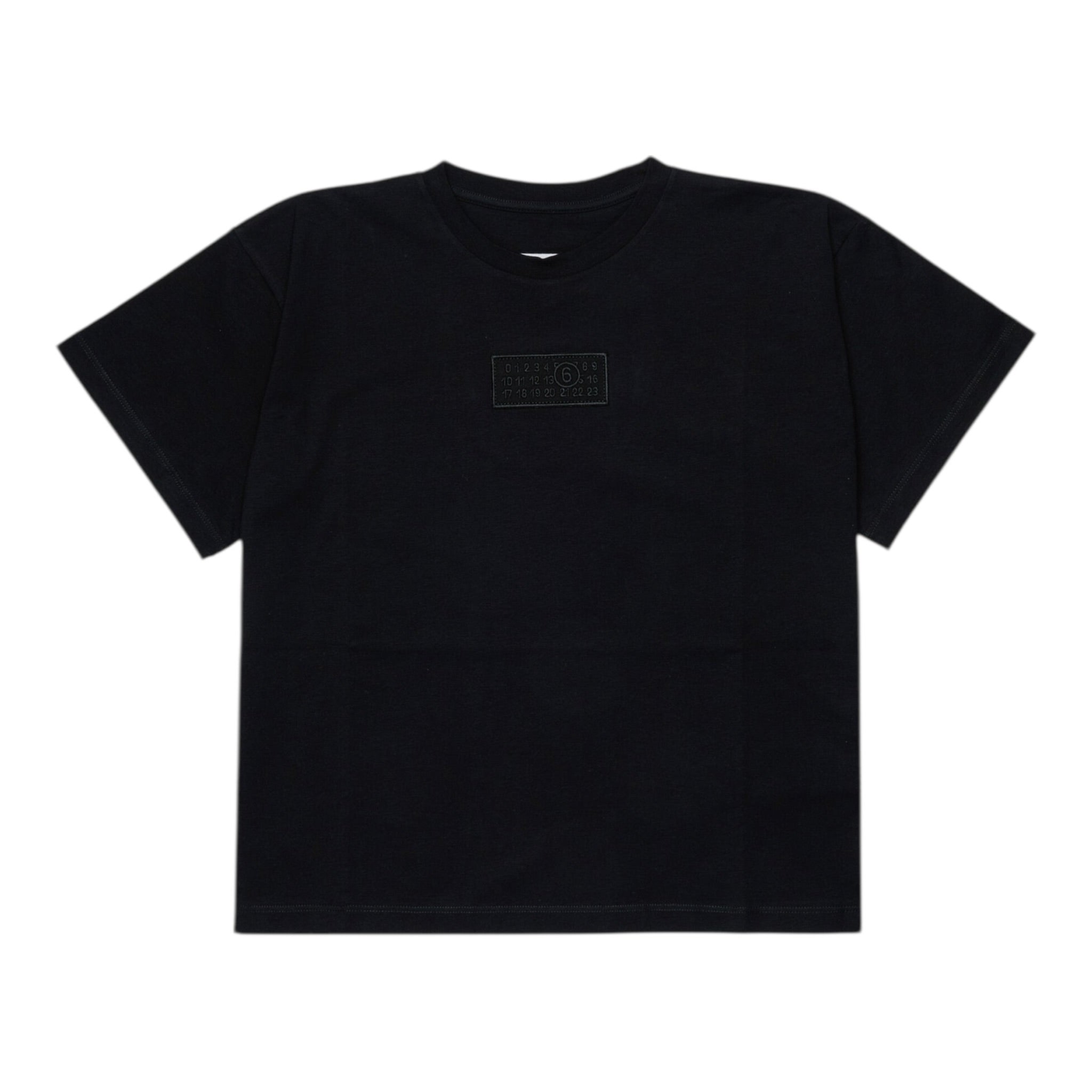 Maison Margiela T-Shirt Girocollo tinta unita con Logo Nero per Bambino M60906 NERO MAISON MARGIELA 