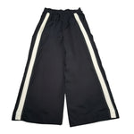 Manila Grace Pantalone Modello A Palazzo Tinta Unita con Profili In Contrasto per Bambina 155PMJS25 NERO MANILA GRACE 
