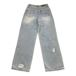 Manila Grace Jeans Tinta Unita con Strappi per Bambina 198PMJS25X AZZURRO MANILA GRACE 
