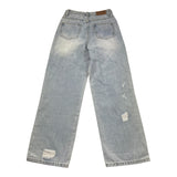 Manila Grace Jeans Tinta Unita con Strappi per Bambina 198PMJS25X AZZURRO MANILA GRACE 