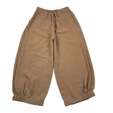 Manila Grace Pantalone Tinta Unita con Elastico In Vita per Bambino 244PMJD25 TABACCO MANILA GRACE 