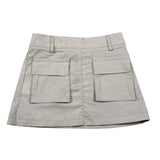 Manila Grace Gonna Tinta Unita con Tasconi per Bambina 312GMBS25X BEIGE MANILA GRACE 