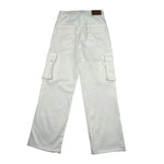 Manila Grace Jeans Tinta Unita con Tasconi per Bambina MG2698 PANNA MANILA GRACE 