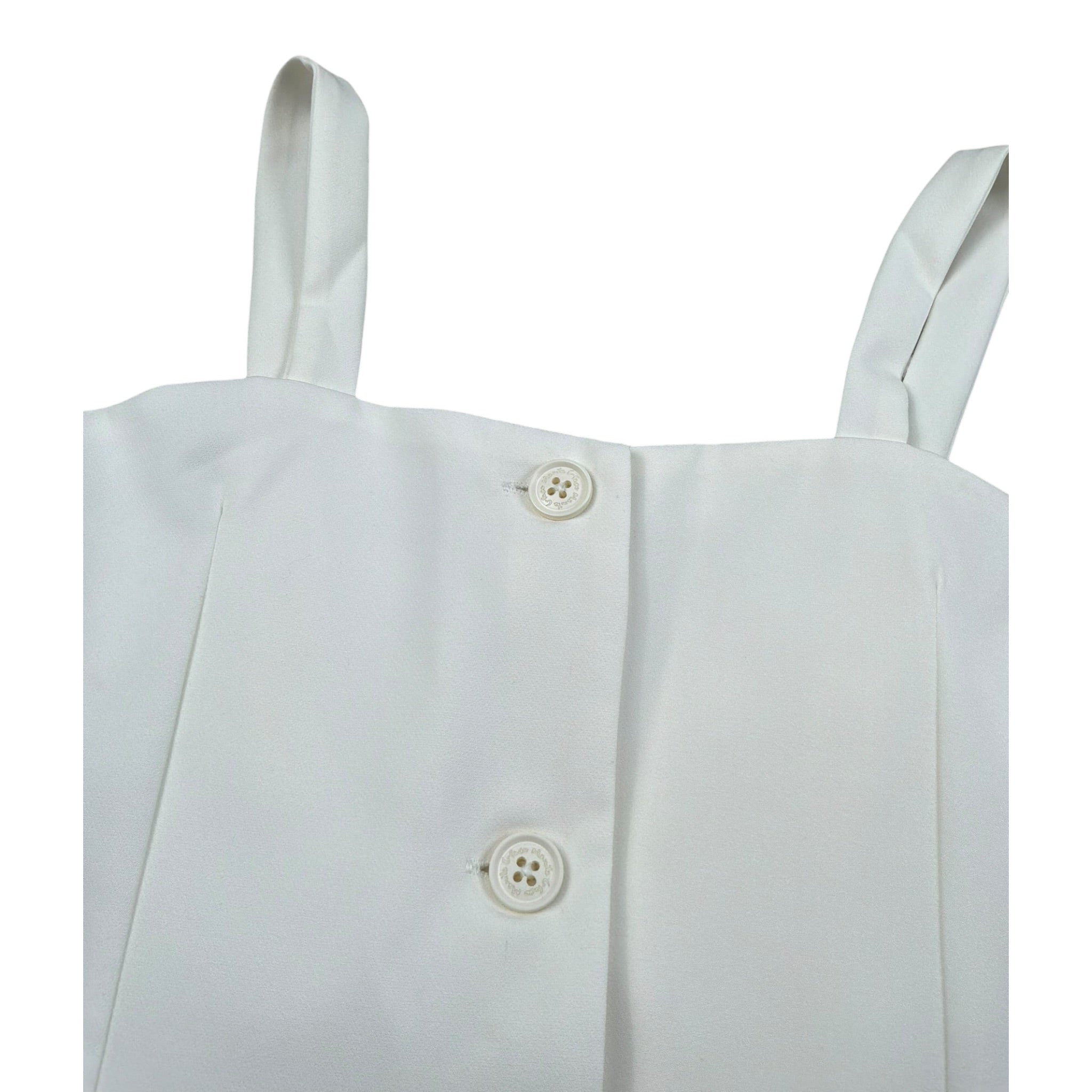 Manila Grace Top Tinta Unita Bretelline per Bambina MG2753 PANNA MANILA GRACE 