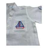 Manuel & Frank Camicia Mezza Manica Tinta Unita con Stampa per Neonato MF3255I BIANCO MANUEL & FRANK 