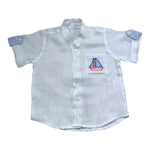 Manuel & Frank Camicia Mezza Manica Tinta Unita con Stampa per Neonato MF3255I BIANCO MANUEL & FRANK 