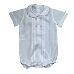 Manuel & Frank Camicia Mezza Manica Tinta Unita Modello Body per Neonato MF3407I BIANCO MANUEL & FRANK 