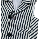 Manuel & Frank Gilet Tinta Unita con Fantasia A Righe per Neonato MF5034I BIANCO/BLU MANUEL & FRANK 