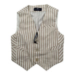 Manuel & Frank Gilet Tinta Unita con Bottoni E Fantasia A Righe per Bambino MF5155NJ BEIGE MANUEL & FRANK 
