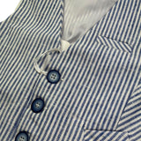 Manuel & Frank Gilet Tinta Unita con Fantasia A Righe per Neonato MF5165I BIANCO/AZZURRO MANUEL & FRANK 