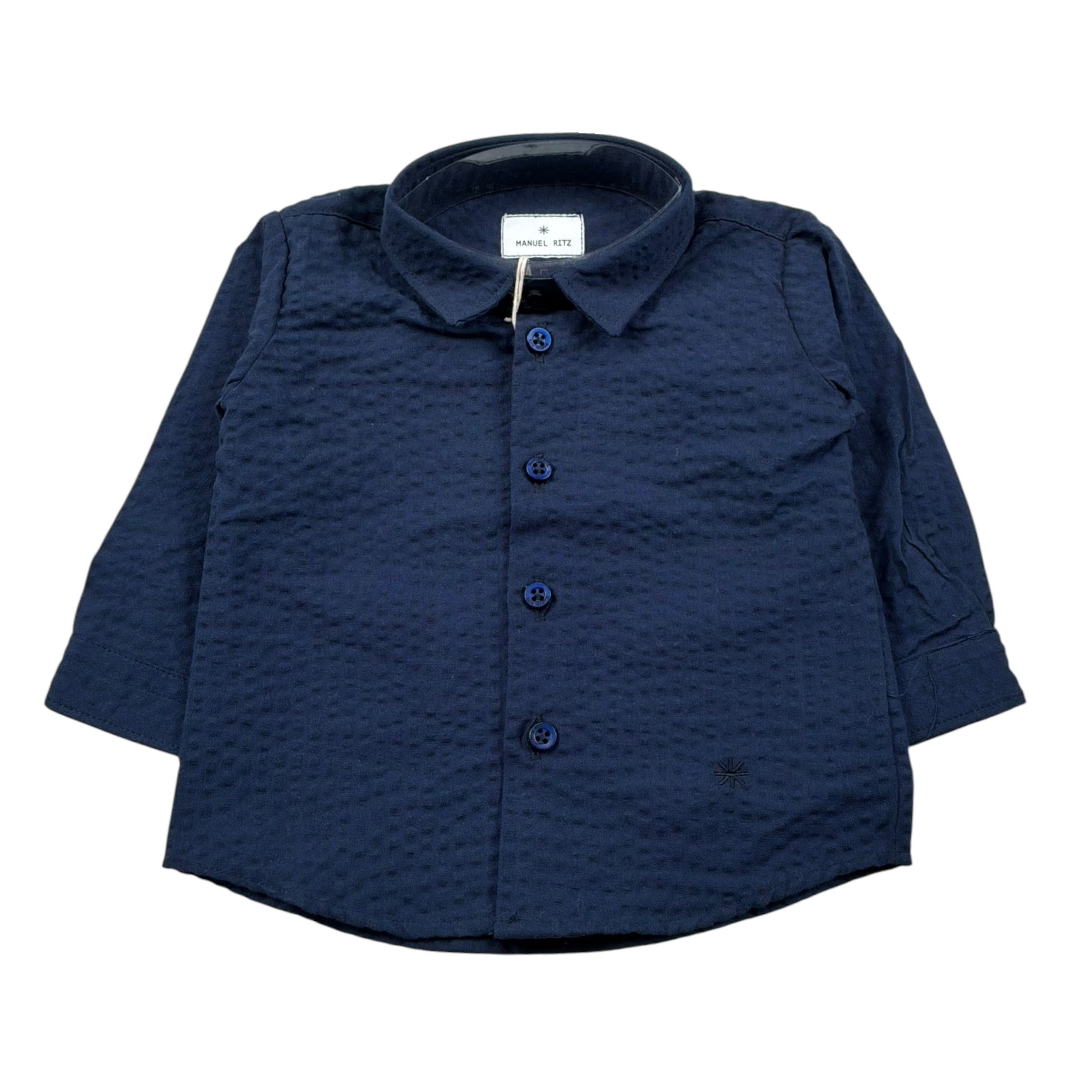 Manuel Ritz Camicia Manica Lunga tinta unita Blu per Neonato MR2503 BLU MANUEL RITZ 
