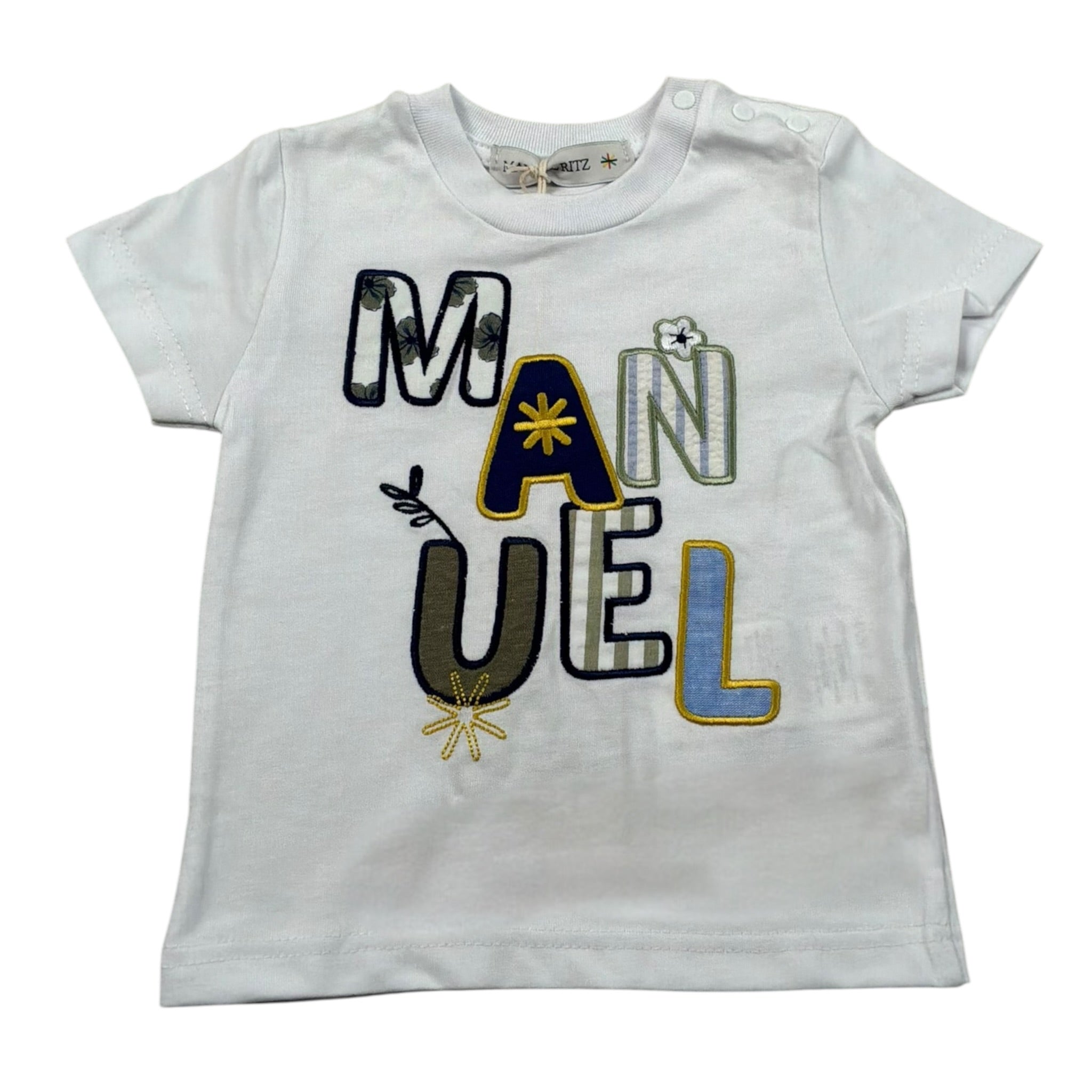 Manuel Ritz T-Shirt tinta unita On Stampa Bianco per Neonato MR2660 BIANCO MANUEL RITZ 