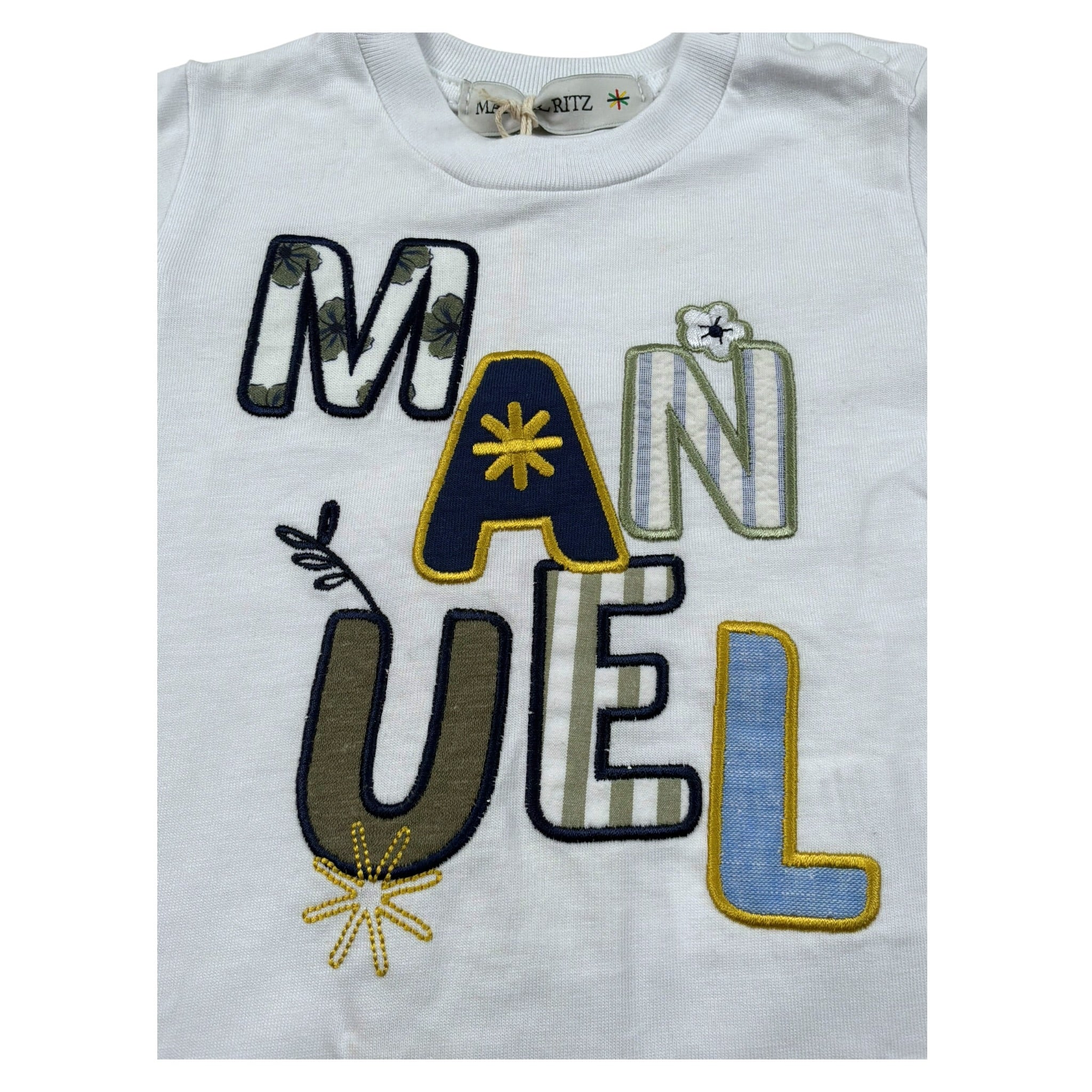 Manuel Ritz T-Shirt tinta unita On Stampa Bianco per Neonato MR2660 BIANCO MANUEL RITZ 