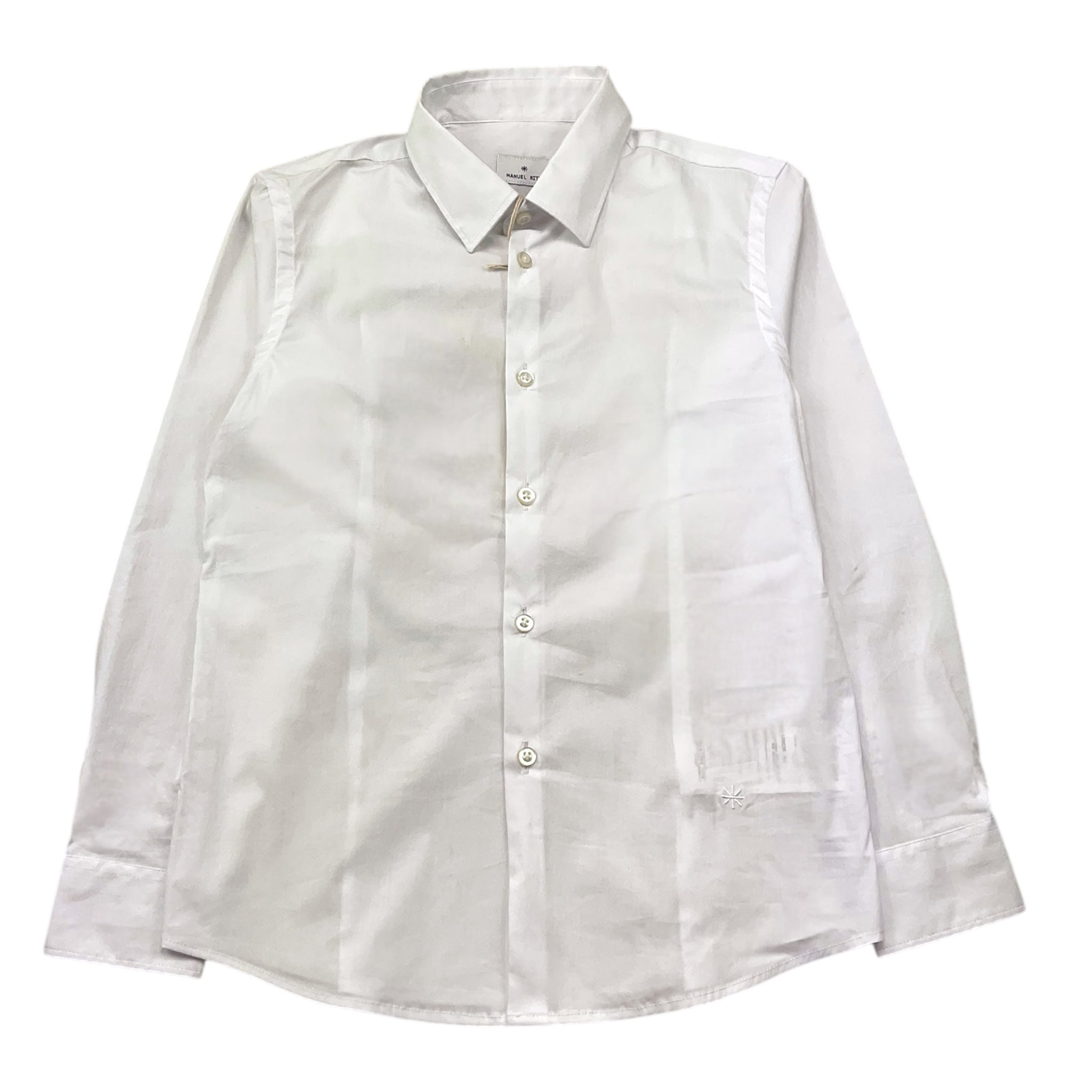 Manuel Ritz Camicia Manica Lunga Tinta Unita con Logo per Bambino MR2900 BIANCO MANUEL RITZ 