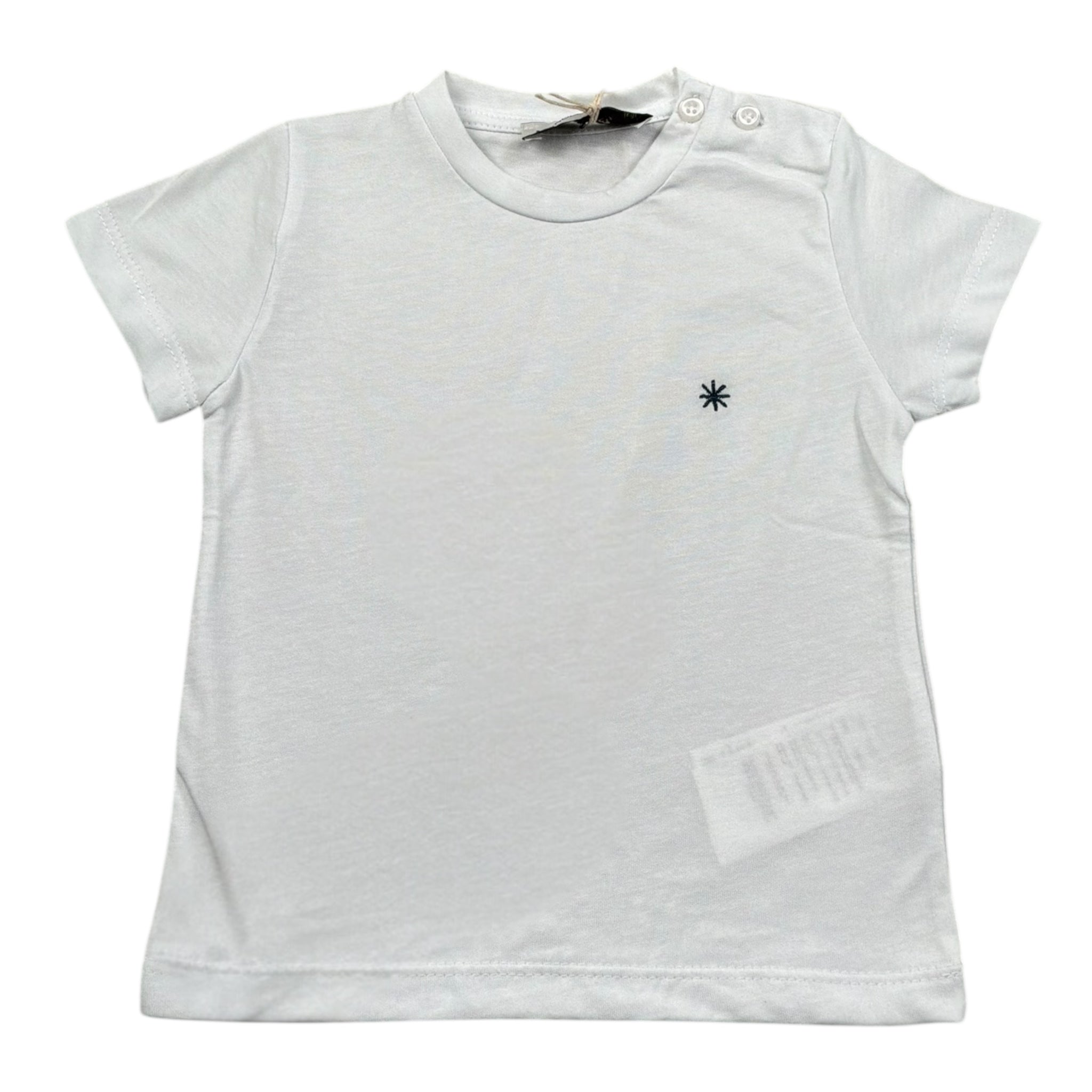 Manuel Ritz T-Shirt Girocollo Tinta Unita con Logo per Neonato MR3120NX BIANCO MANUEL RITZ 