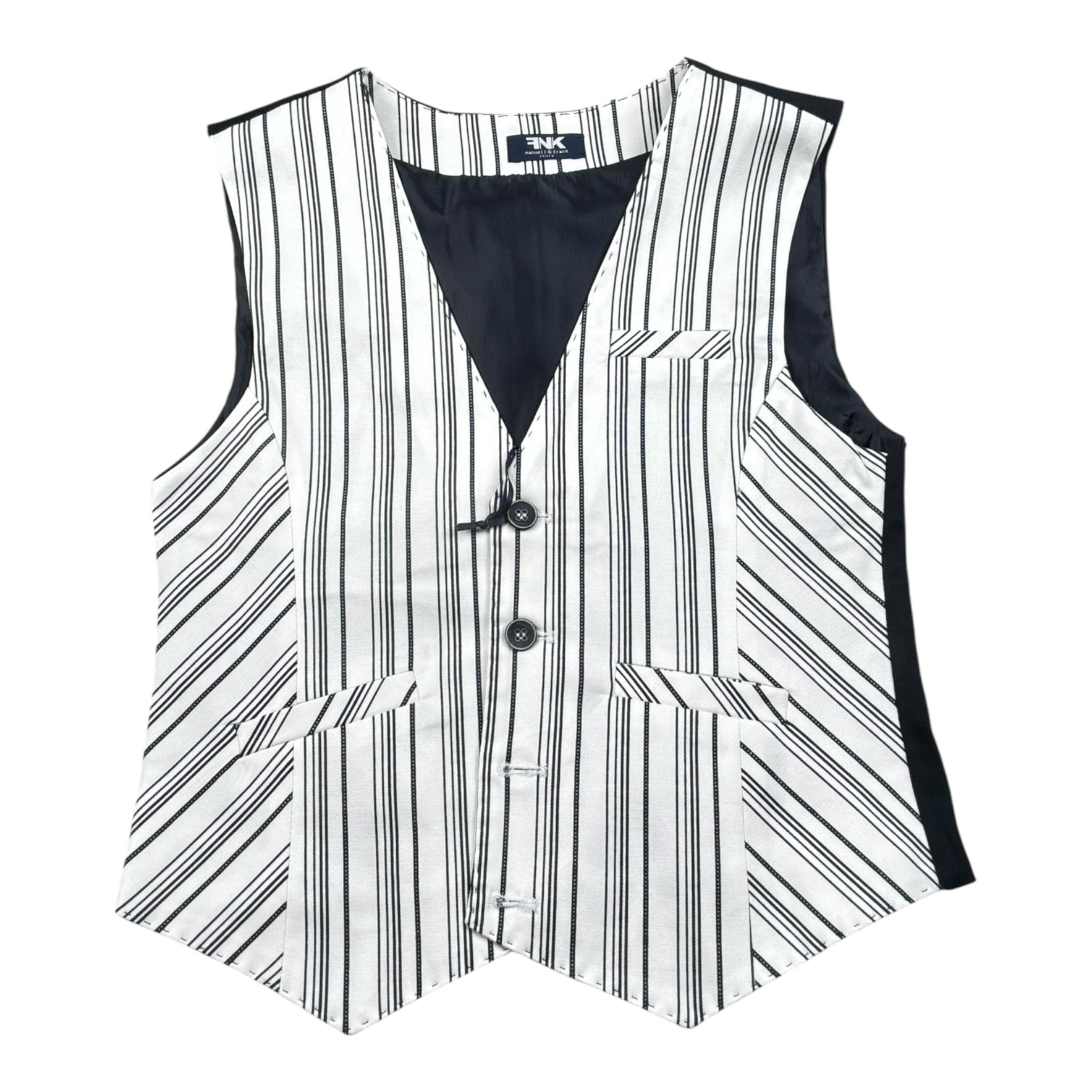 Manuell & Frank Gilet Tinta Unita con Fantasia per Bambino MF5150R BIANCO MANUELL & FRANK 