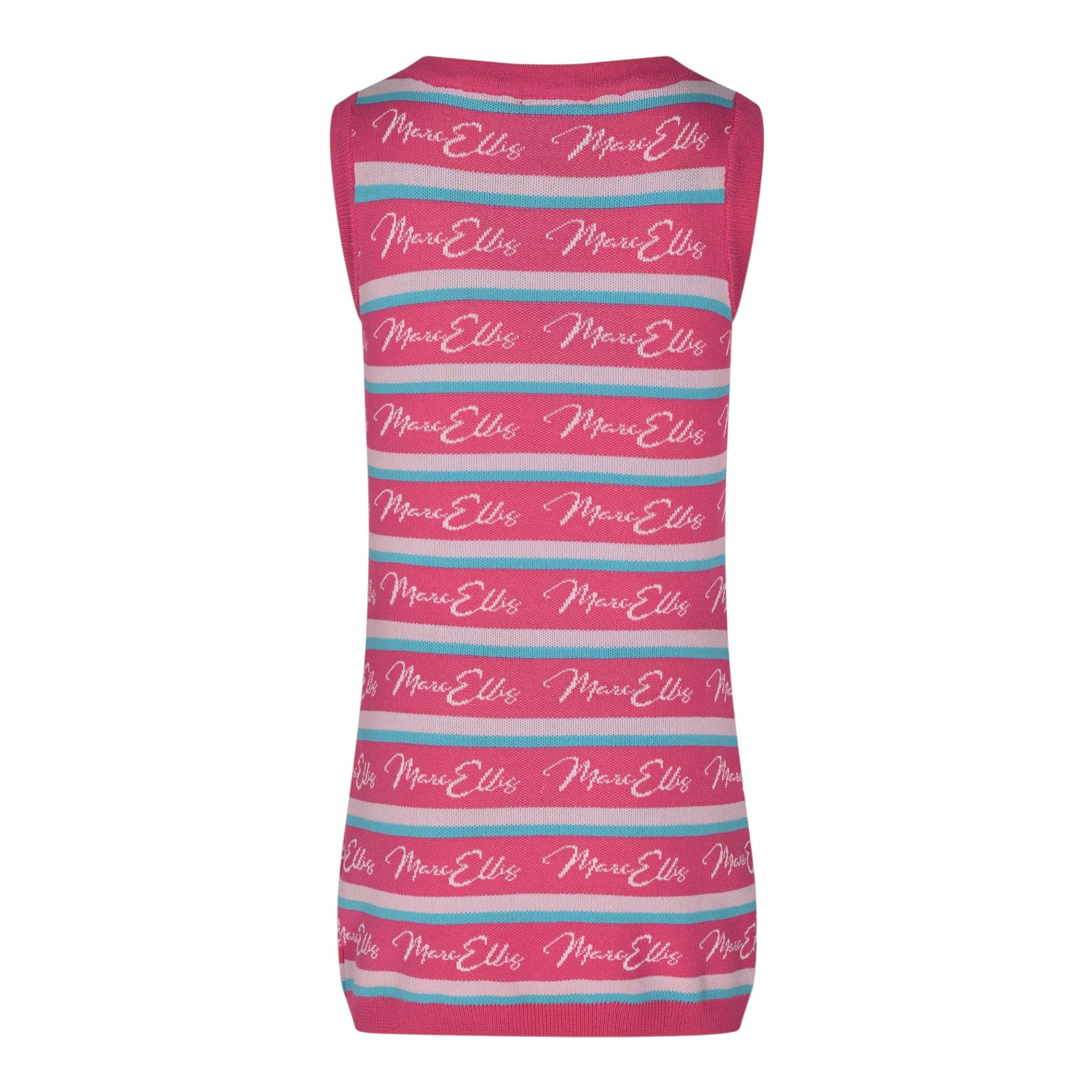 Marc Ellis Abito Giromanica Bicolore con Fantasia A Righe per Bambina JMJDR01203 FUXIA MARC ELLIS 