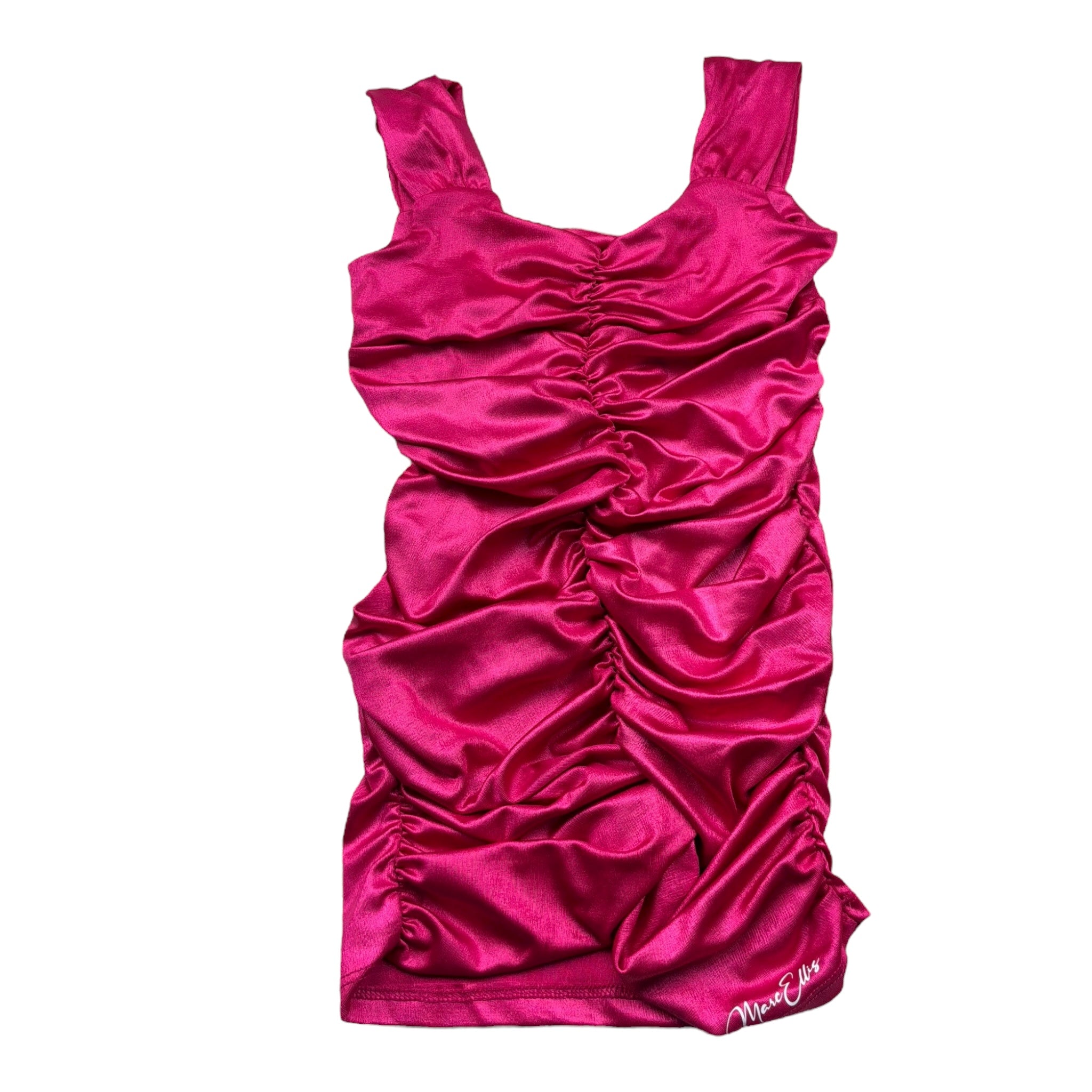 Marc Ellis Abito Tinta Unita con Arricciatura per Bambina JMJDR01206 FUXIA MARC ELLIS 
