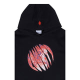 Marcelo Burlon Felpa tinta unita con Cappuccio E Stampa Nero per Bambino CBBB001F23FLE NERO MARCELO BURLON 