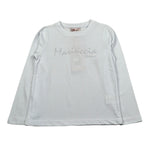 Mariuccia Shirt Girocollo tinta unita con Stampa Brillantinata Bianco per Bambina MBFW23T209 BIANCO MARIUCCIA 