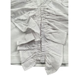 Mariuccia Top tinta unita Giromanica con Rouches Bianco per Neonata MMBSS22C475N BIANCO MARIUCCIA 
